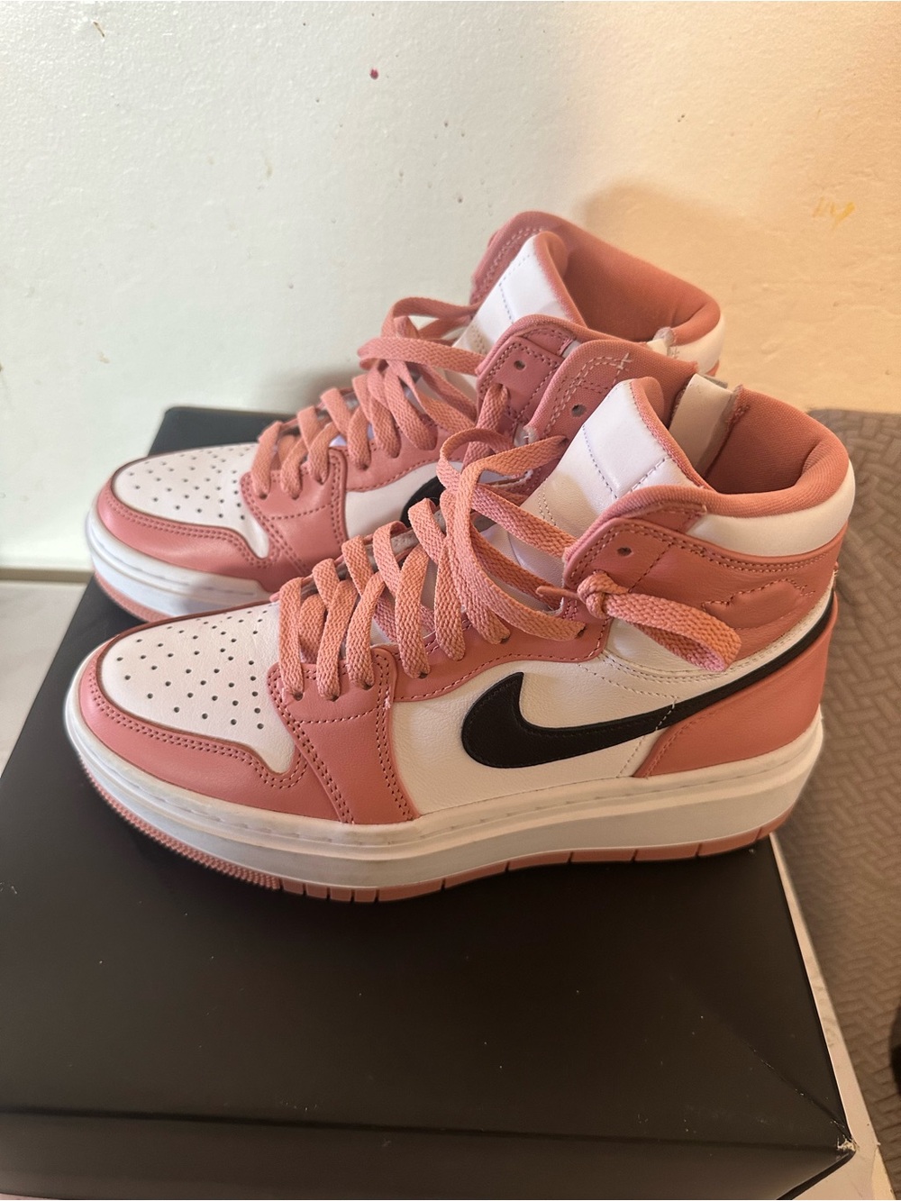 Jordan Women’s Mid-Top Sneakers in Pink, White & Black